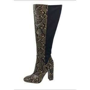 CIRCUS BY SAM EDELMAN Womens Brown Snake Clairmont Toe Block Heel Boots 6 M